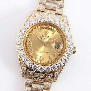 Eye-catching color Rolex watch replica 39MM men's diamond bezel day date roc18378