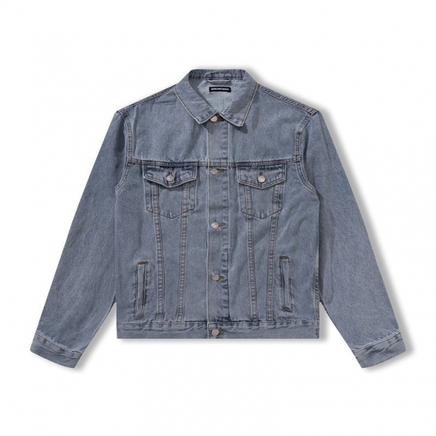 Balenciaga Logo Denim Jacket Replica Blue bah86816 Sold Out