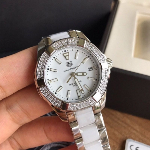 Cute Tag Heuer Aquaracer Replica Quartz White Dial Stainless Steel WAY131F.BA0914
