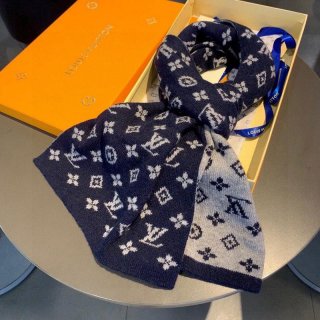 Eye-catching color Louis Vuitton Echarpe Monogram Denim ☆ Popular Monogram M76245
