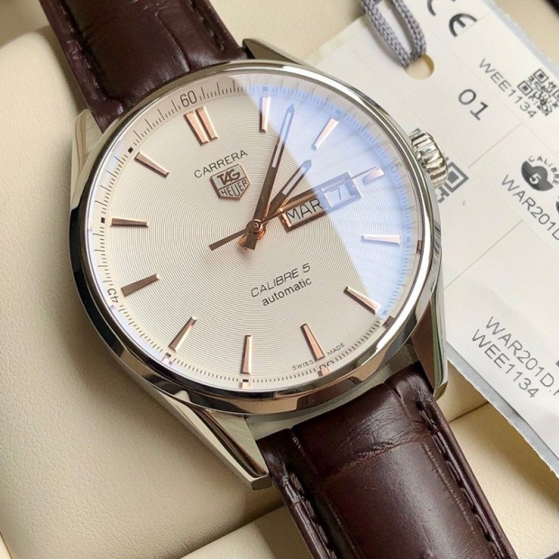 Free shipping TAG Heuer Carrera replica automatic white stainless steel men's watch WAR201D.FC6291