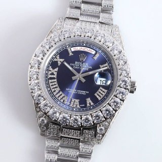 New Rolex Watch for Fall/Winter 39MM Men's Blue Full Diamond Day Date roj27637