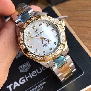 Popularity rising TAG Heuer Aquaracer fake quartz mother of pearl WBD1323.BB0320