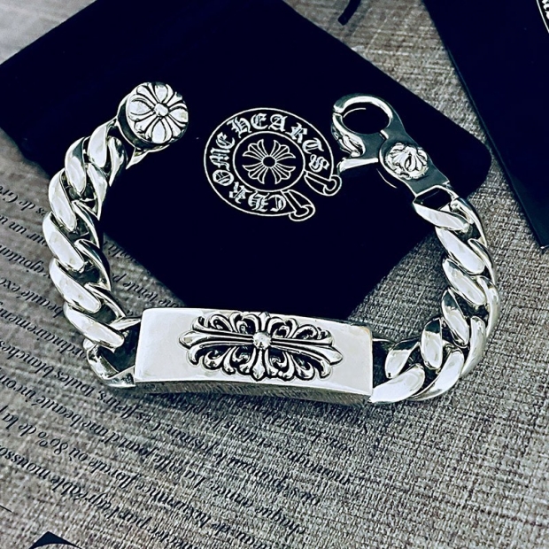 21AW New Chrome Hearts Floral Cross ID Bracelet Copy 13 Link Kun56261