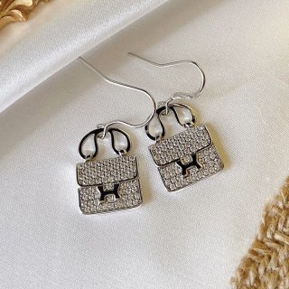 New sale Hermes Pop H bag and earrings replica 3 colors err10456