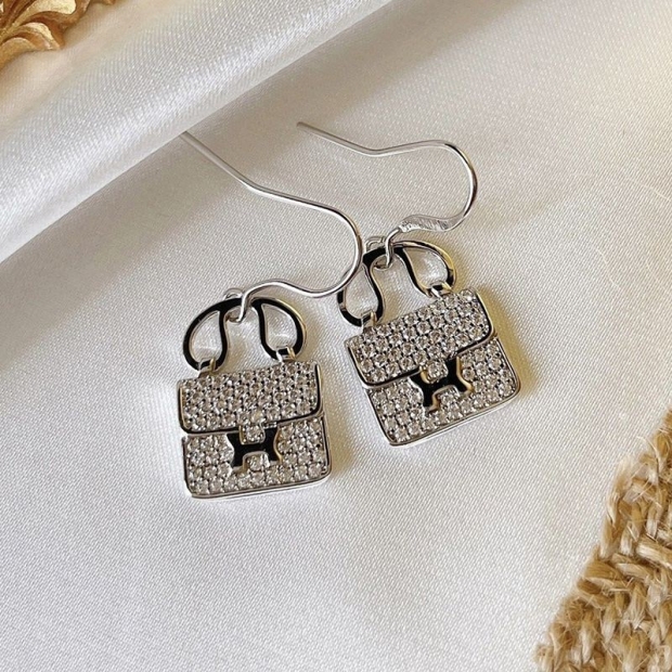 New sale Hermes Pop H bag and earrings replica 3 colors err10456