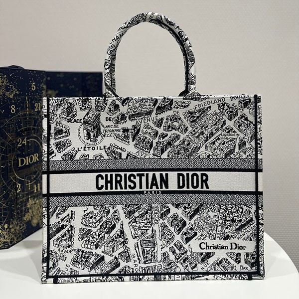 Dior Book Tote Replica Bag Plan de Paris White dec25453
