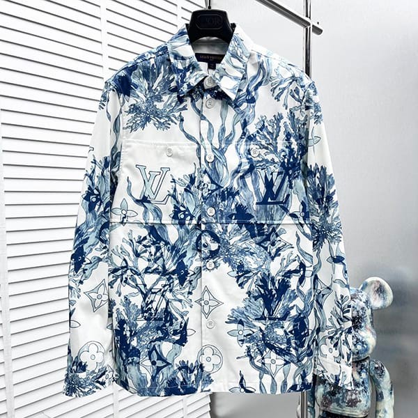 Louis Vuitton Printed Cotton Overshirt with Tracking Replica 1ABNSP