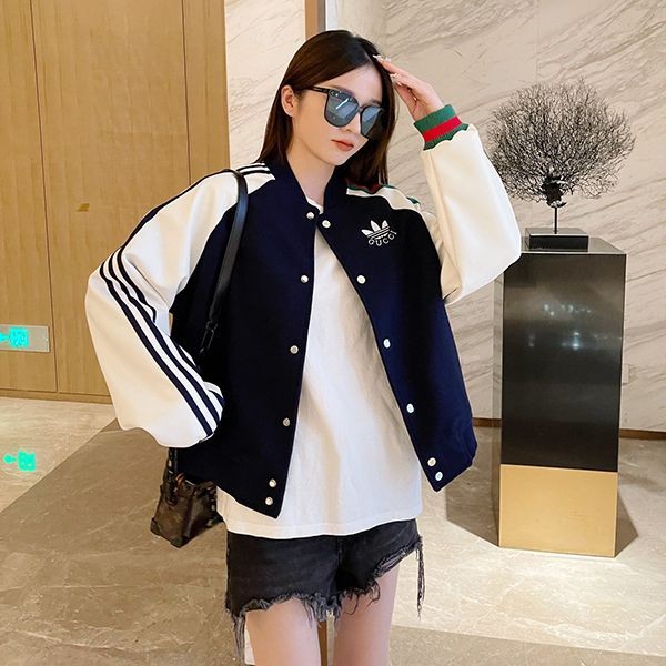 Very popular all over the world? Gucci Adidas fake viscose zip-up jacket 700485XKCDS4330