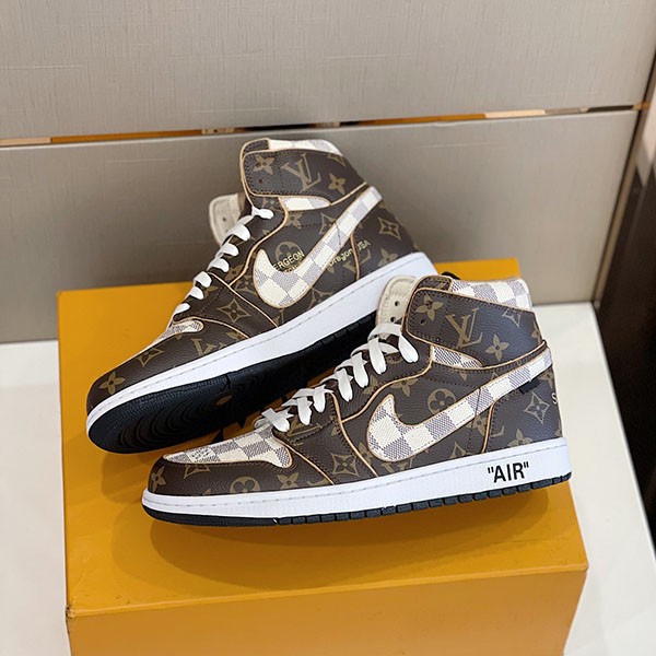 Louis Vuitton x Nike Air Force 1 Replica Mid by Virgil Abloh "Brown/White" nal56633