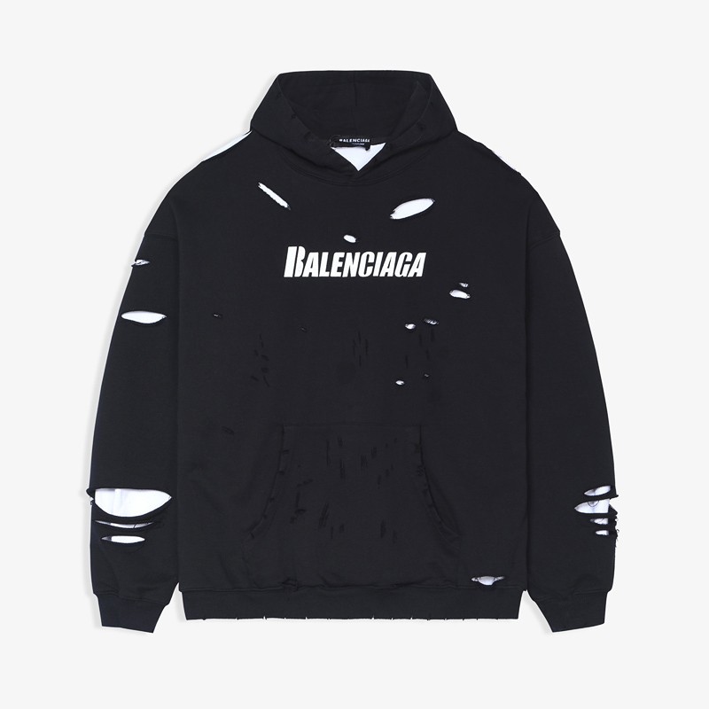 21SS New Arrival Balenciaga Hoodie Replica CAPS DESTROYED Fleece Hoodie 659403TKVB4661