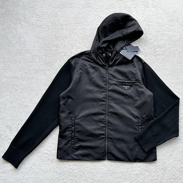 Reserved Prada Wool x Re Nylon Gabardine Hoodie Parody puz93889