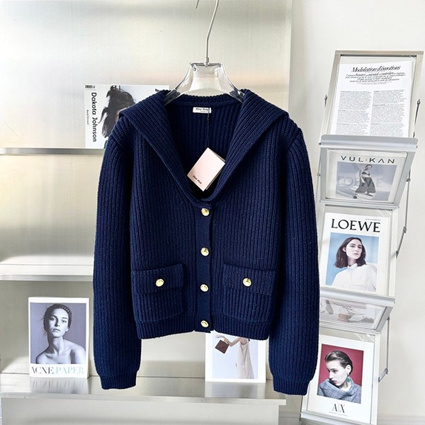 Miu Miu wool knit cardigan copy myf96216