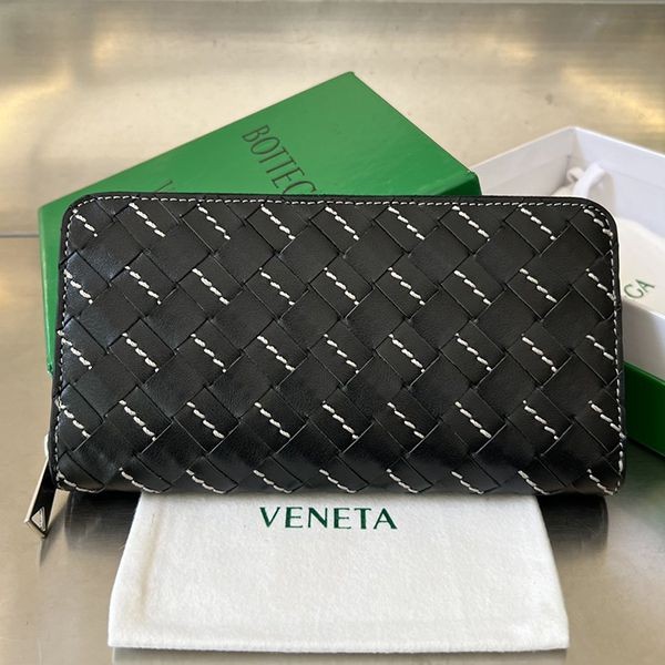 New Arrival [Bottega Replica] Intrecciato Zip Around Wallet bop78628
