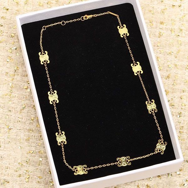 No. 1 in total sales! Celine Women's Mini Triomphe Necklace Cec25006