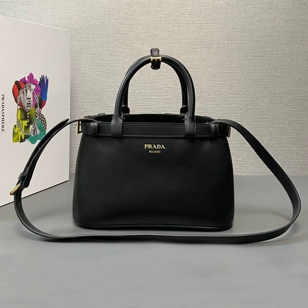 Immediate shipping Prada replica belted small leather handbag pul95306