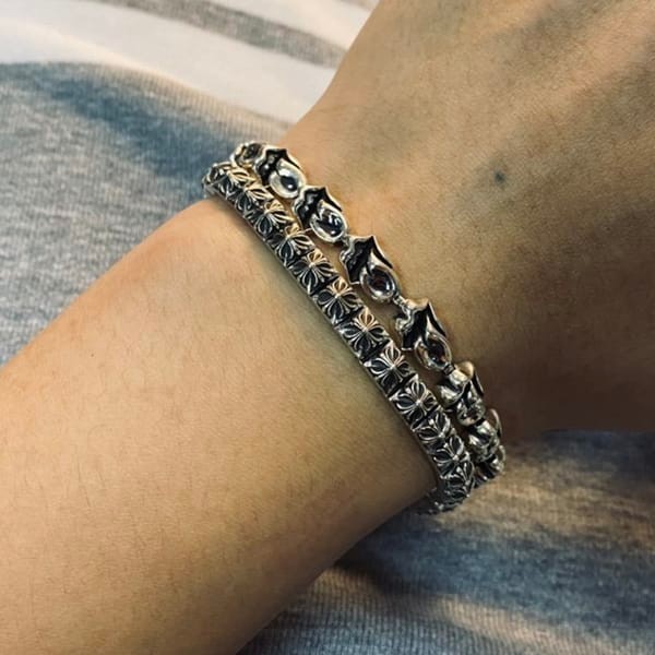 Easy to use Chrome Hearts Replica Pyramid Plus Link Bracelet Kur53242