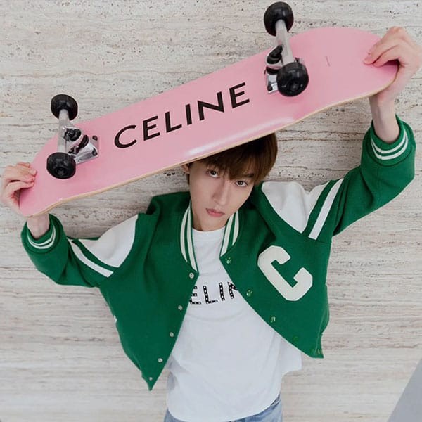 Latest and stylish Celine logo printed wooden skateboard replica Cei14335