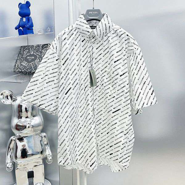 Balenciaga Replica BB Monogram Logo Oversized Shirt ban17857