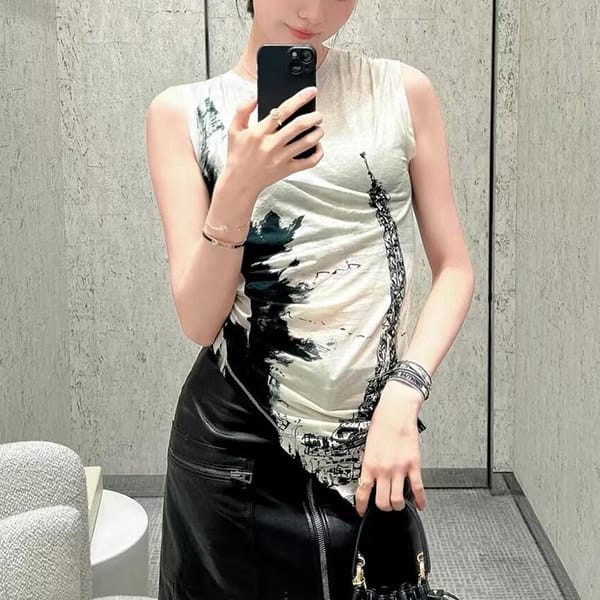 Nice Dior asymmetrical tank top T-shirt replica der68992
