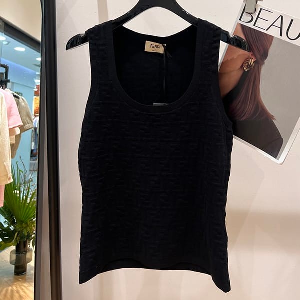★Safe shipping with tracking Fendi Grade N FF logo embossed knit mini dress feh80636