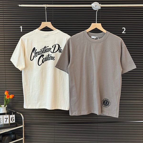 Hard to find Dior crew neck cotton T-shirt fake 2 colors dev94398