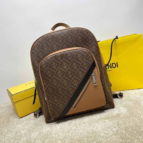 [Fendi] Backpack replica black and grey FF fabric 7VZ074A9 XSF0R2A