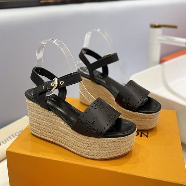 Super low price!Louis Vuitton replica sandals Monogram calf leather vuv24474