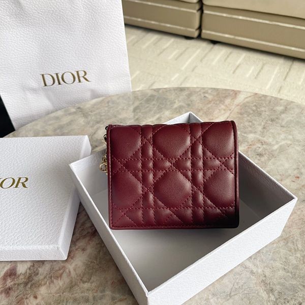Extremely eye-catching! Dior Lady Dior mini wallet grade n dej57852
