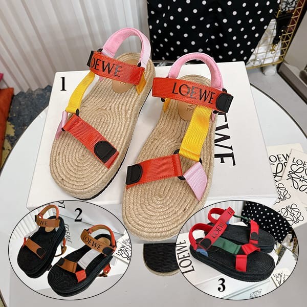 Recommended Loewe N-grade strap espadrille sandals in 3 colors lot43706