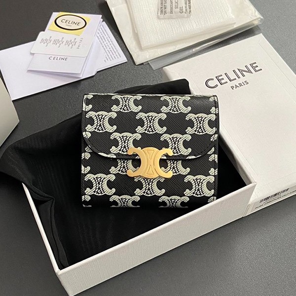 Celine Replica Small Wallet Triomphe / Triomphe Canvas 10D782FR938NO