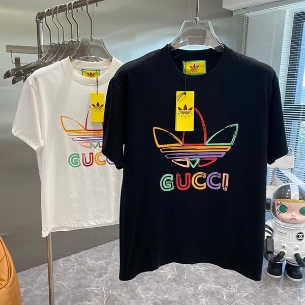 Very popular all over the world? Gucci Adidas copy cotton jersey T-shirt in 2 colors guo31070