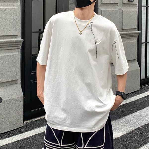 ★Safe shipping with tracking Prada logo cotton T-shirt short sleeve replica puh37671