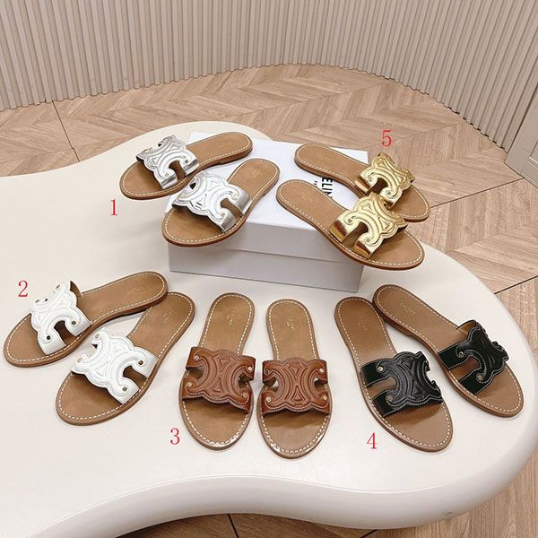 Lovely Celine Triomphe Mule Sandals Cei82777