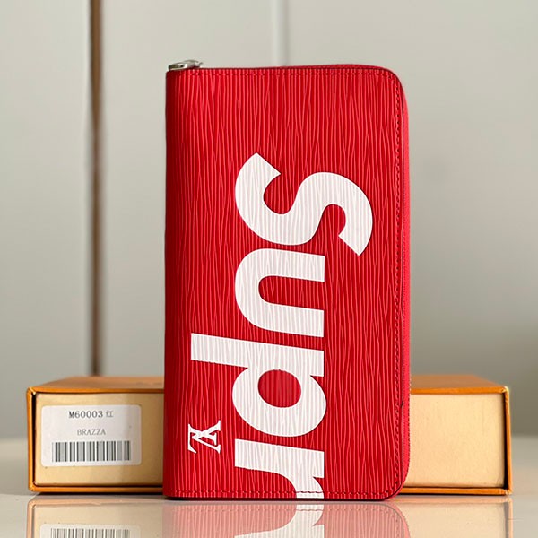 Convenient Supreme xLouis Vuitton Epi Zippy Wallet Replica M60003 vuy16940