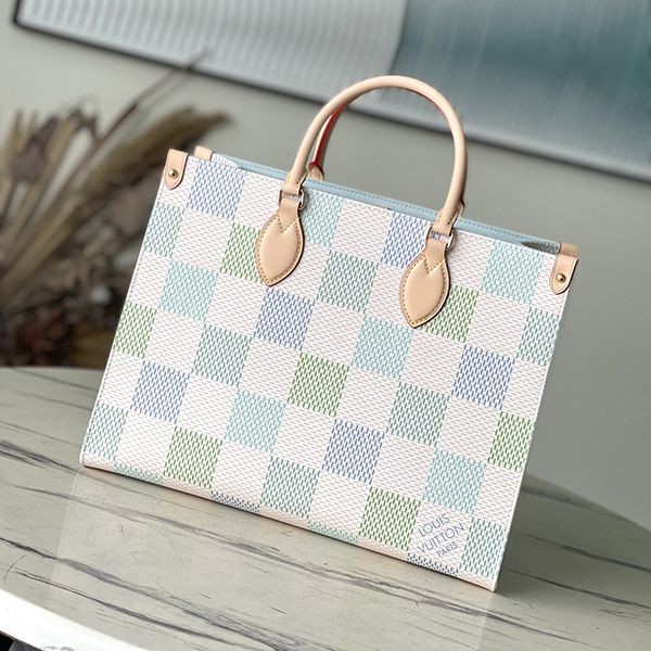 NewLouis Vuitton On the Go MM Copy Pastel Damier Tote Bag N40518