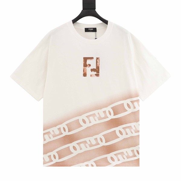 Fendi Diagonal FF Print Short Sleeve T-Shirt Replica fev01152