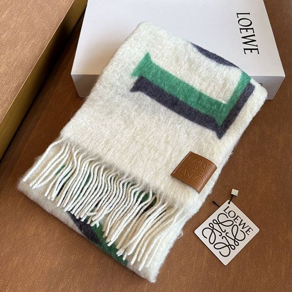 Recommended Loewe Logo Wool Mohair Scarf Fake los96762