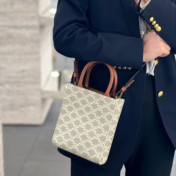 Popular Celine Replica Mini Vertical Cabas Lion Canvas 194372FLB02GR