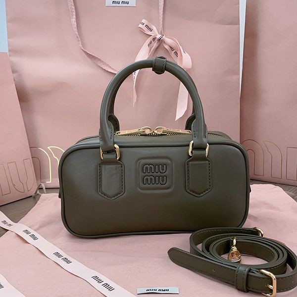Attention ★ Miu Miu Leather Logo Shoulder Fake Top Handle Small Bag myd30892