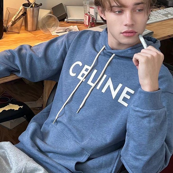 Latest and stylish Celine logo cotton fleece hoodie replica Ceb73376