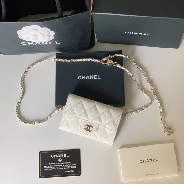 Very popular: Chanel chain wallet replica caviar skin shk74512
