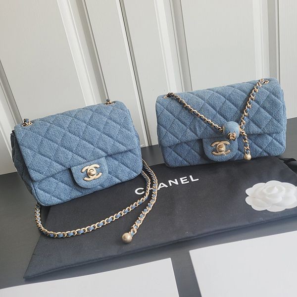 New color ☆ Rare Chanel denim replica shoulder bag 1786 shv84303