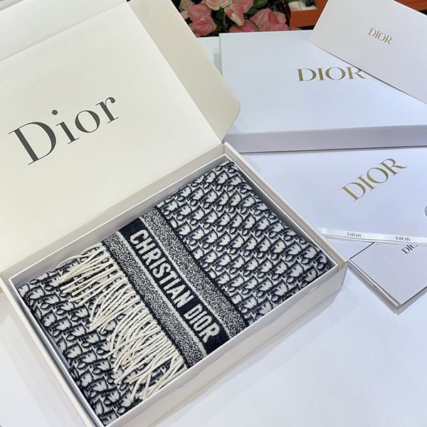 [Women's dream ☆] [Dior] Oblique reversible scarf copy dez94008