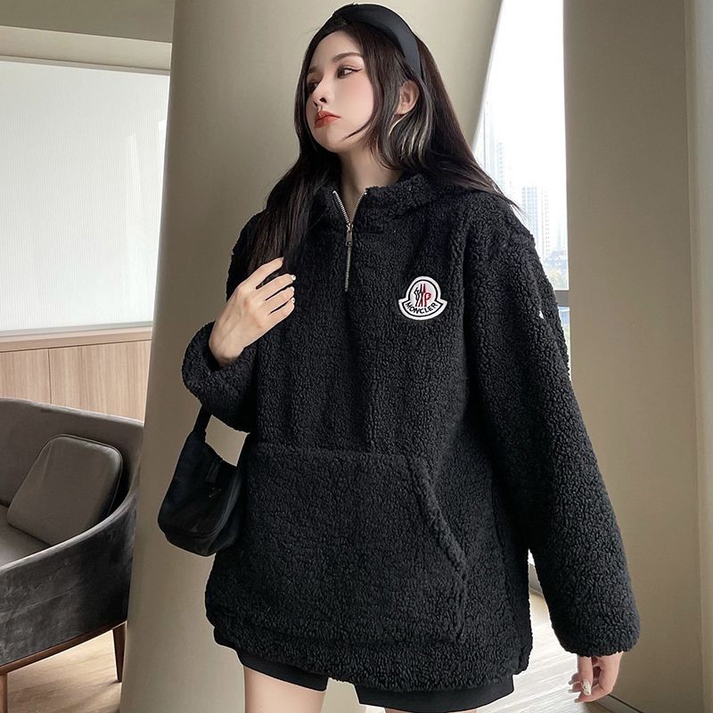 Sold out Moncler Replica Fleece Parka Black mov23914