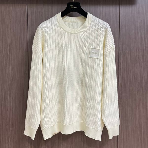 Latest and stylish Fendi replica FF crew neck cashmere sweater fez39680