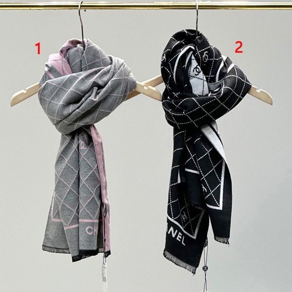 24 Autumn/Winter Pre-sale Chanel Cashmere Stole Replica Black & Pink shz06520