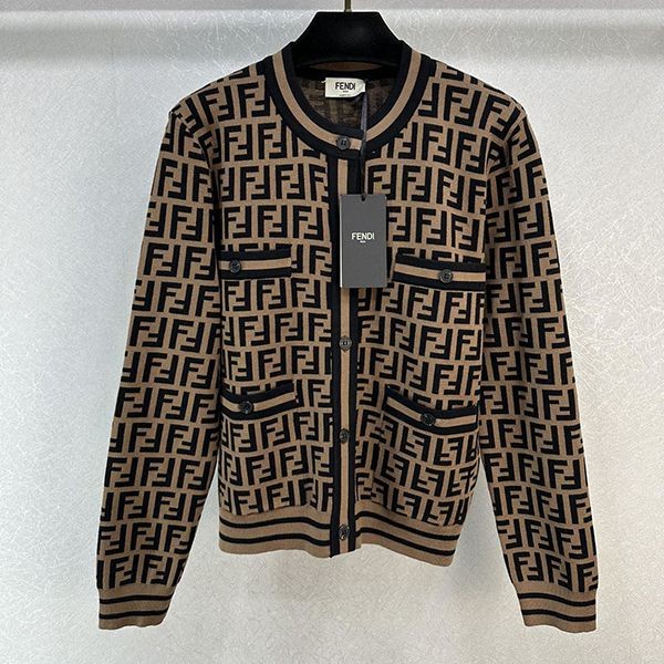 Fendi FF motif knitted cardigan replica feq48501