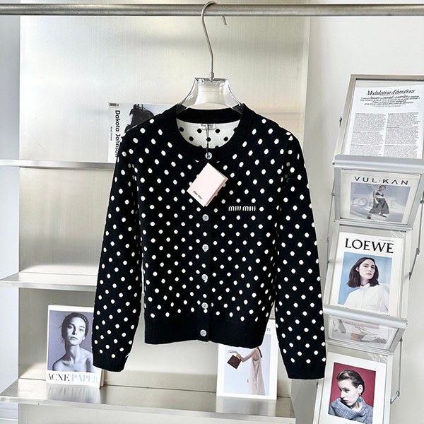 Miu Miu Replica Polka Dot Viscose Cardigan myb71331