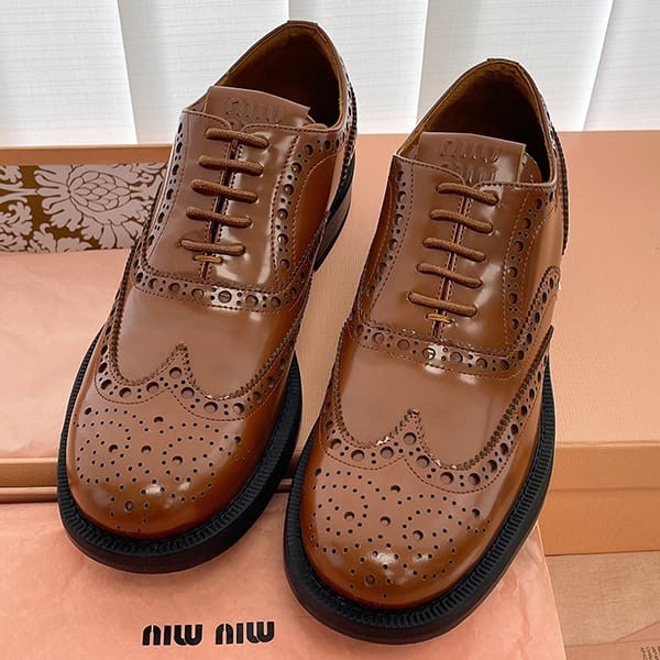n grade recommended miumiu x churchs brogue shoes fake myl79857